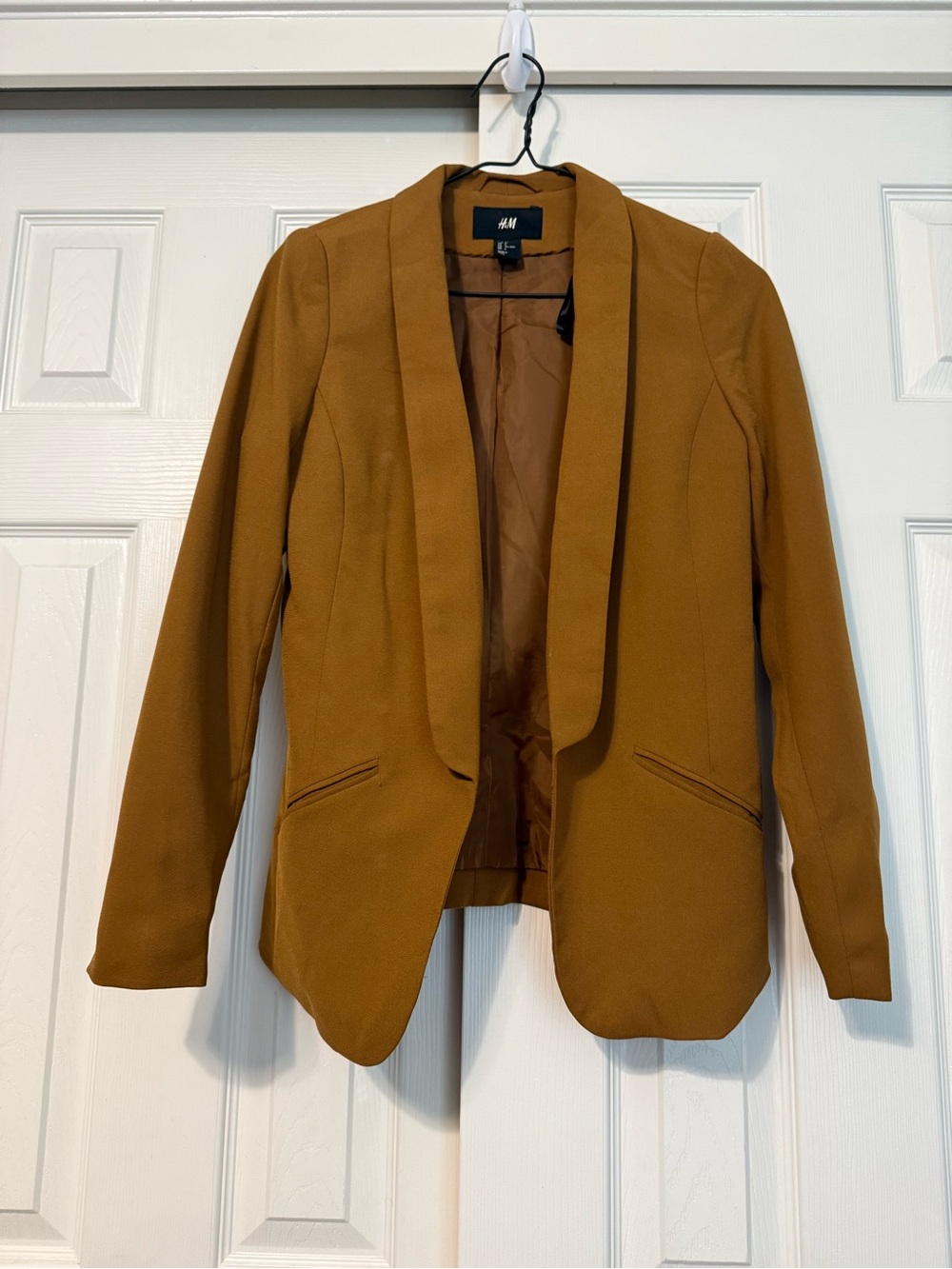 H&M Women's Mustard Gold Open-Front Blazer
